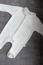 Baby Gi ivory cotton angel wing babygrow