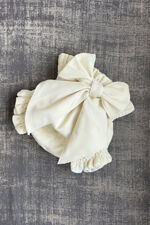 Phi cream velvet bow jam pants