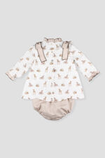 Foque deer print dress and knickers set