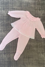 Vienna pink frill collar two piece set