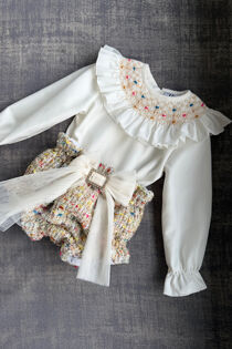 Naxos multi colour tweed jam pants set