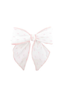 Calamaro white and pink swiss dot hair clip