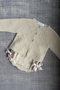 Juliana beige cardigan and jam pants set 