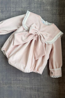 Be chic rosa pink bow romper
