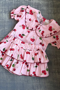 Phi cherry print skort set