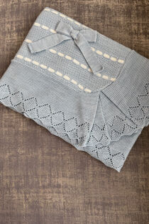 Juliana dusky blue and cream blanket