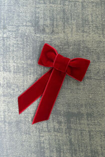 Condor red coquette velvet hair bow