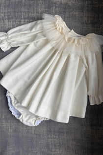 Naxos cream tulle collar dress 