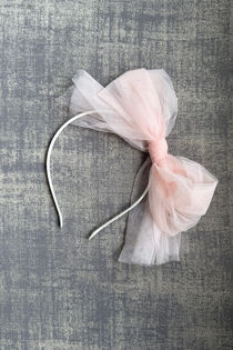Jamiks pink tulle bow hairband