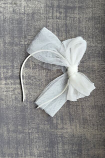 Jamiks ivory tulle bow hairband