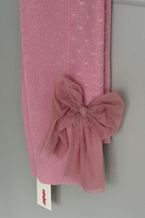 Condor dusky pink knitted tulle bow blanket