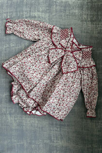 Valentina red floral dress and knickers set