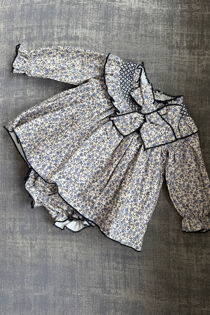 Valentina blue floral dress and knickers set