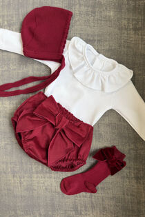 Calamaro burgundy cord bow jam pants 