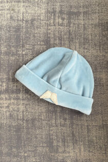 Baby Gi stone blue velour angel wing hat