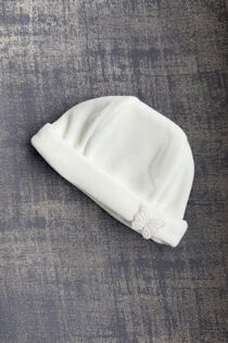 Baby Gi ivory velour butterfly hat