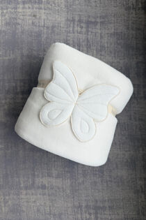 Baby Gi ivory butterfly velour blanket