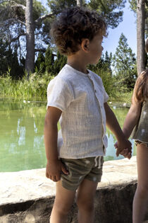 Calamaro boys palm tree shorts set