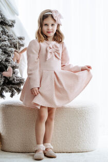 Jamiks pink tweed bow dress 