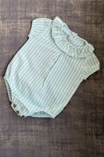 Calamaro mint stripe romper 