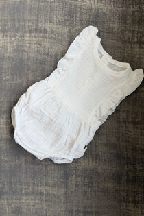 Calamaro white swiss dot romper