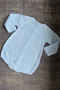 Babydif blue long sleeve knitted romper