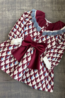 Rochy burgundy bow dress