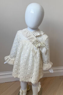 Foque ivory bow dress and knickers set