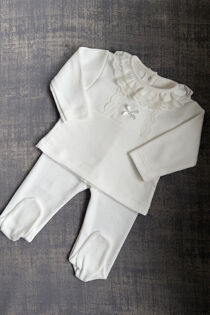 Rapife ivory lace trim two piece set