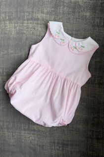 Phi cherry embroidered collar romper 