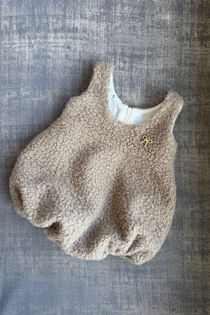 Be chic brown boucle bow romper