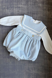 Be Chic blue cord sailor romper