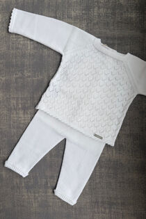 Condor white openwork knitted set