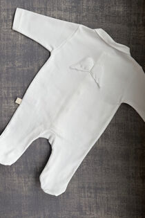 Baby Gi ivory cotton angel wing babygrow