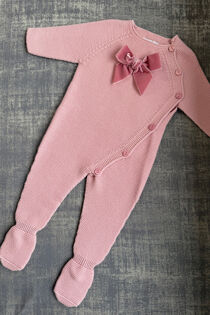 Condor dusky pink knitted babygrow