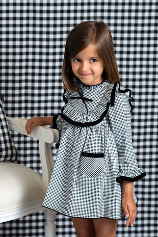 Foque black gingham dress