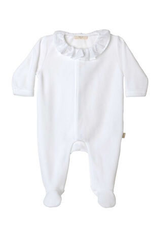 Baby Gi white velour frilly angel wing babygrow