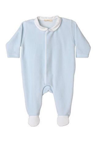 Baby Gi blue velour angel wing babygrow