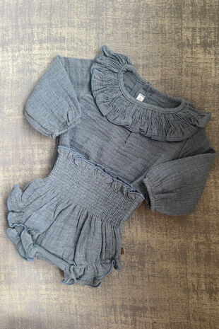 Calamaro navy blue top and jam pants set