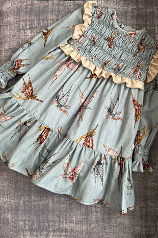 Jose Varon blue fairy print dress