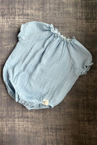 Calamaro blue cheesecloth romper