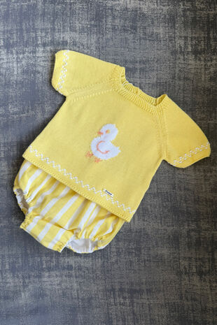 Foque boys lemon chick jam pants set