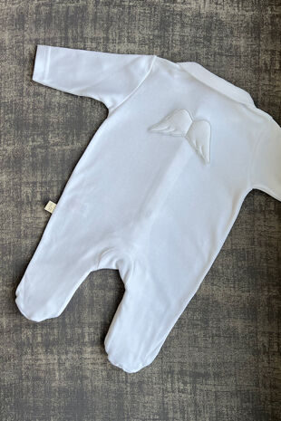 Baby Gi white cotton angel wing babygrow