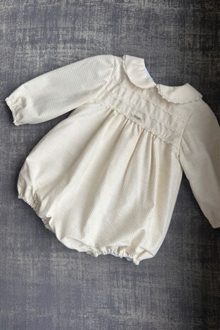Foque cream long sleeve romper 
