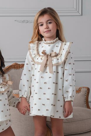 Rochy cream and camel dress