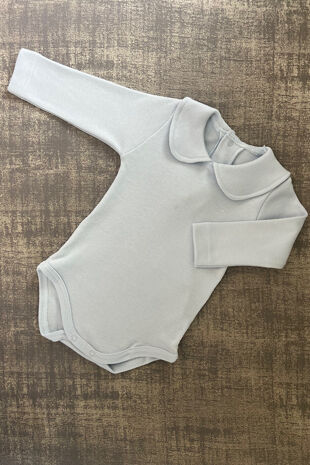 Calamaro blue long sleeve peter pan collar vest