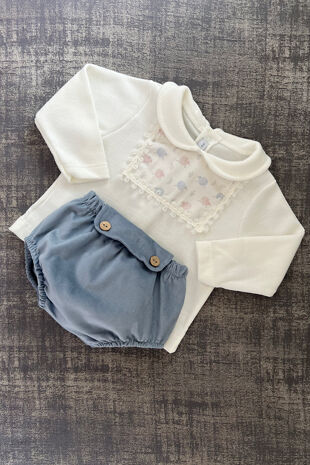 Calamaro sheep print dusky blue jam pants set
