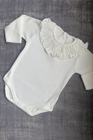 Calamaro London cream frill collar vest