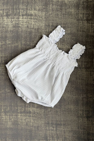 Calamaro white bow romper