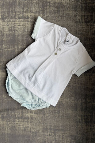 Calamaro boys blue and white jam pants set